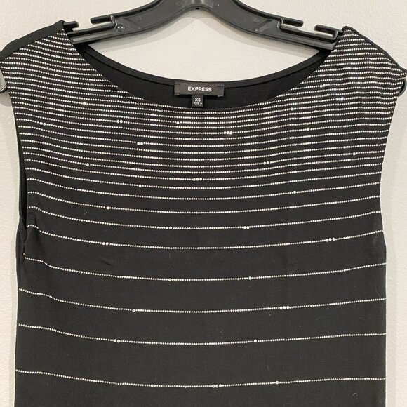 Black and Silver Sparkly Express Mini Dress - Size Extra Small (XS) - Picture 5 of 5